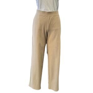 Eileen Fisher Beige Super‎ Soft Organic Cotton Stretchy Cropped Pants Size Large